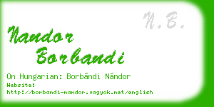 nandor borbandi business card